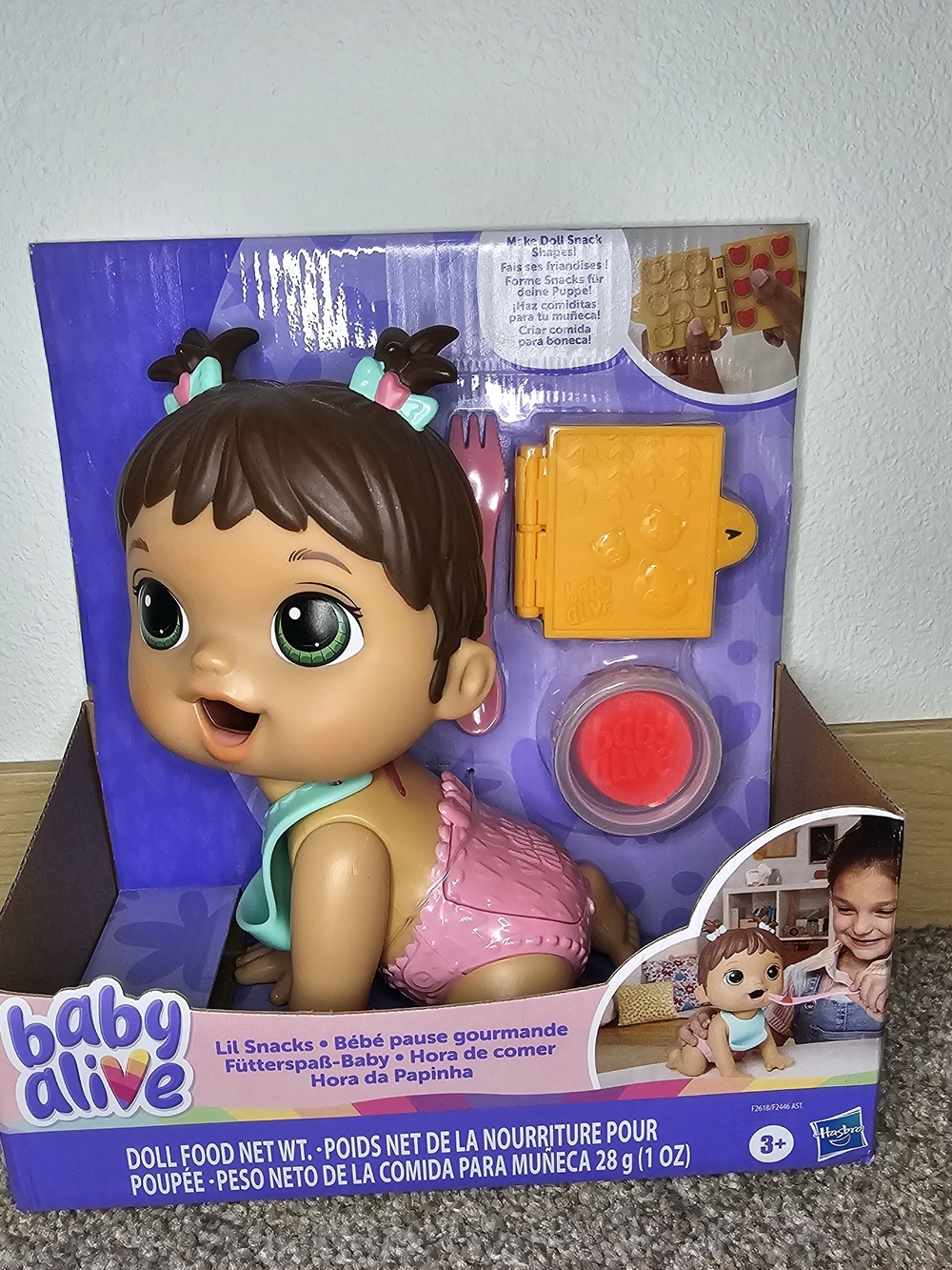 Baby Alive Lil Snacks Doll in Pink Outfit